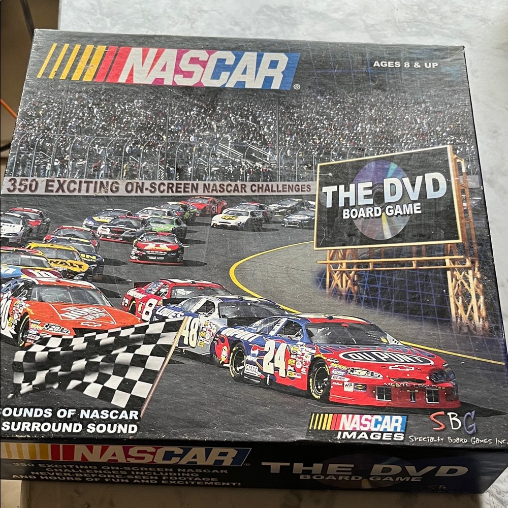 Nascar DVD Board Game with Red and Blue Cars